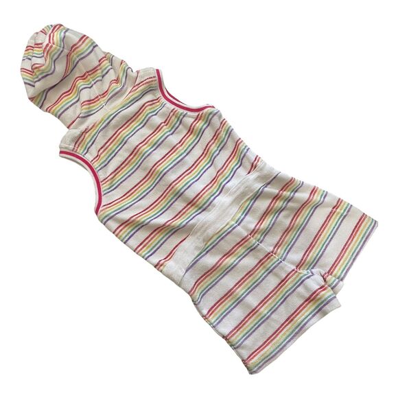 Y2K Nike Terry Cloth Hooded Romper Girls Sz 6X Rainbow MulticolorX - Picture 5 of 11